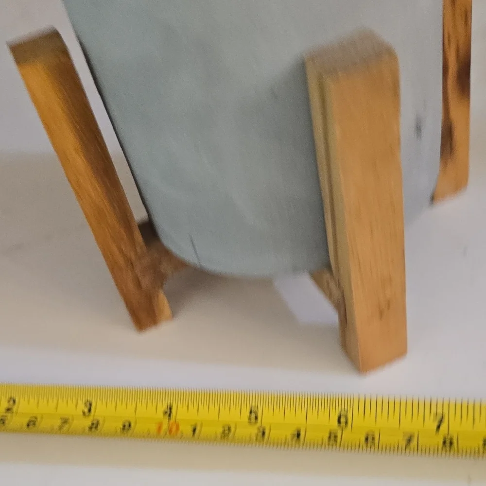 Modern Concrete Planter with Wooden Stand